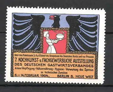 Reklamemarke Berlin, 7. Kochkunst-und fachgewerbliche Ausstellung 1904, Wappen