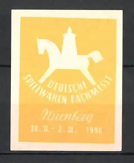 Reklamemarke Nürnberg, deutsche Spielwarenmesse 1956, Messelogo