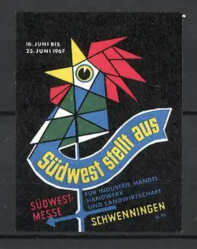 Reklamemarke Schwenningen, Südwest-Messe 1967, Wetterfahne