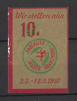 Reklamemarke Passau, Frühjahrs-Messe 1957, Messelogo