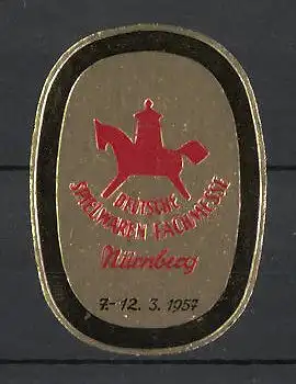 Reklamemarke Nürnberg, deutsche Spielwarenmesse 1957, Messelogo
