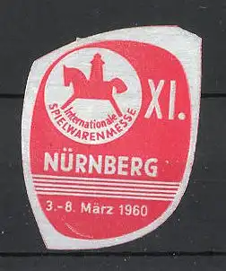 Präge-Reklamemarke Nürnberg, XI. Internationale Spielwarenmesse 1960, Messelogo