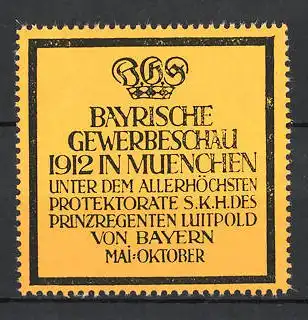 Reklamemarke München, Bayerische Gewerbeschau 1912, Messelogo