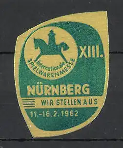 Präge-Reklamemarke Nürnberg, XIII. Spielwarenmesse 19652, Messelogo