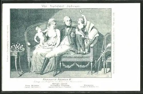 Künstler-AK Königin Luise von Preussen und ihr Gemahl Friedrich Wilhelm III. und ihre Kinder