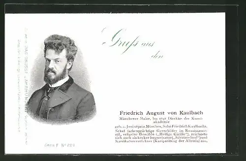 AK Serie: Das grosse Jahrhundert, Porträt von Friedrich August von Kaulbach