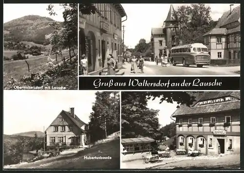 AK Waltersdorf, Hubertusbaude, Oberwaltersdorf mit Lausche, Konsum-Gaststätte "Grenzbaude"