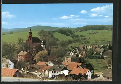 AK Oberbessenbach, Teilansicht mit Kirche