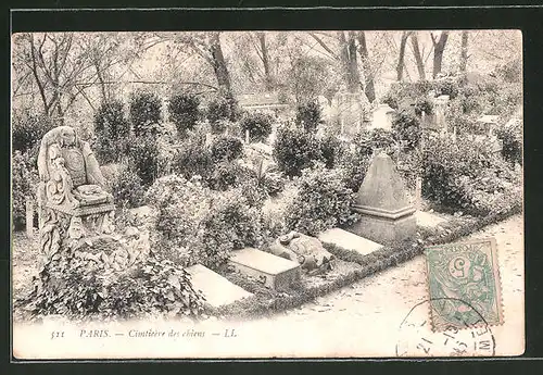 AK Asnieres, Cimitière des chiens, Hundefriedhof