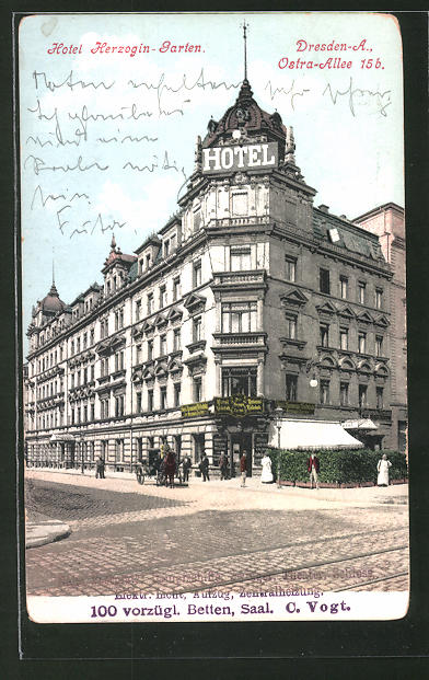 Ak Dresden Hotel Herzogin Garten Ostra Allee 15 B Ecke An Der