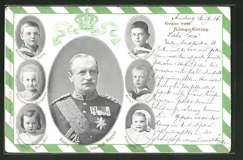 AK Porträt König Friedrich August von Sachsen, Prinz Heinrich, Kronprinz Georg