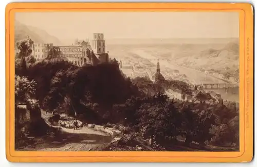 Fotografie L. Meder, Heidelberg, Ansicht Heidelberg, Panorama mit Schloss und Schäfer