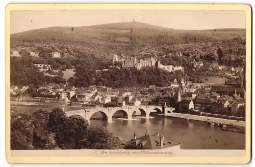 Fotografie Carl Lange, Heidelberg, Ansicht Heidelberg, Blick vom Philosophenweg