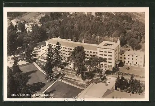 AK Bad Schwalbach, Staatl. Kurhotel vom Flugzeug aus