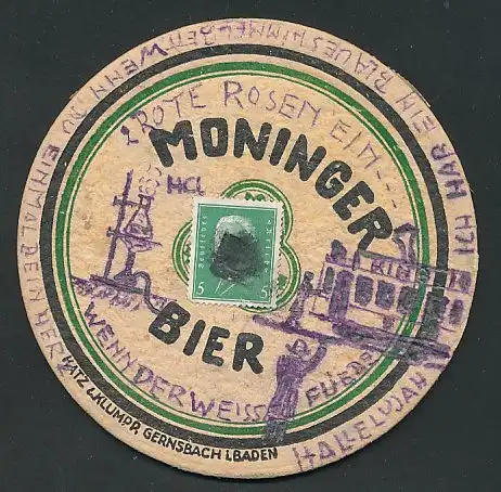 Bierdeckel-AK Karlsruhe, Moninger Bier