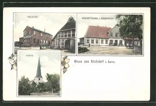 AK Kirchdorf, Geschäftshaus L. Röhrkasten, Molkerei