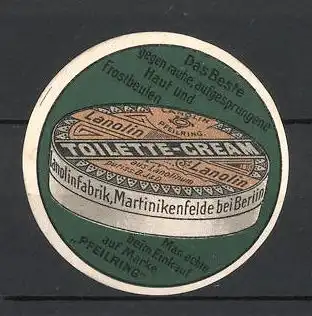 Reklamemarke Martinikenfelde, Lanolin Toilette-Cream, Lanolinfabrik