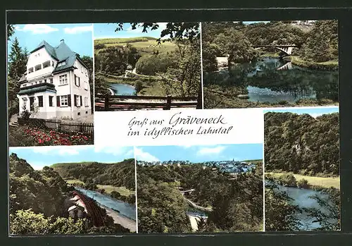 AK Gräveneck, Pension Haus Waldeslust, verschiedene Ortsansichten