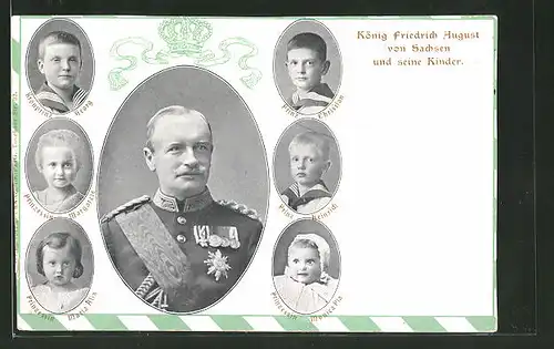 AK König Friedrich August III. von Sachsen und seine Kinder