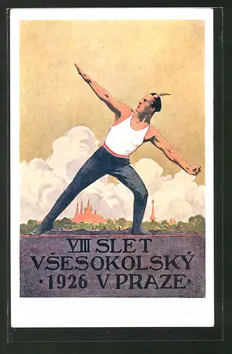 AK VII Slet Vsesokolsky 1926 V Praze, Sokol, Athlet, Turnfest