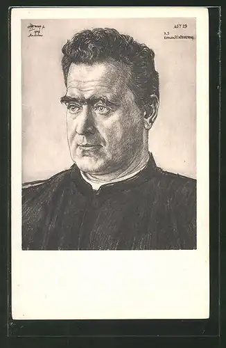 Künstler-AK Jan Toorop: Porträt des Kap. F.C. v. Beukering