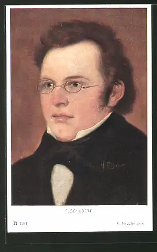 Künstler-AK Hermann Torggler: Portrait von F. Schubert