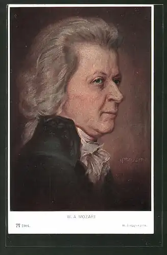 Künstler-AK Hermann Torggler: Portrait von W. A. Mozart