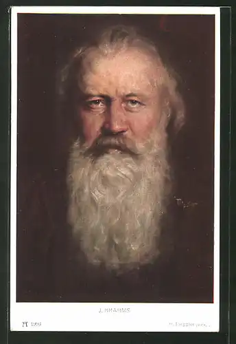 Künstler-AK Hermann Torggler: Portrait von J. Brahms