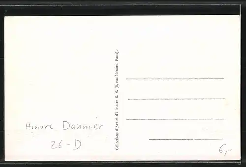 Künstler-AK sign. Honore Daumier: Croquis parisiens: "Voyons, voyons, pas tant d'empressement..."