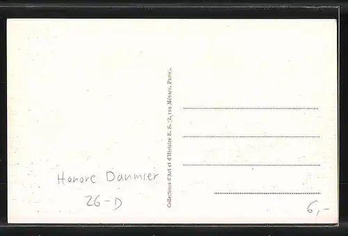 Künstler-AK sign. Honore Daumier: Voisins de campagne: "Je vous demande un peu, si, d'un temps pareil..."