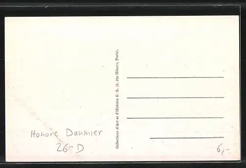 Künstler-AK sign. Honore Daumier: Voisins de campagne: "Ma foi, j'allais me coucher..."