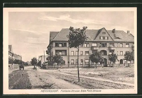 AK Hennigsdorf, Fontane-Strasse Ecke Feldstrasse