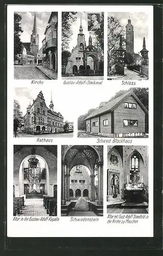 AK Lützen, Kirche, Rathaus, Gustav-Adolf-Kapelle, Schloss