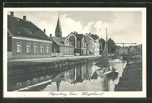 AK Papenburg, Teilansicht mit Hauptkanal