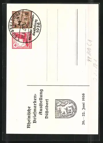 AK Düsseldorf, Rheinische Briefmarken-Ausstellung 1936, Flugzeuge