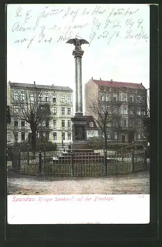 AK Berlin-Spandau, Kriegerdenkmal auf der Plantage