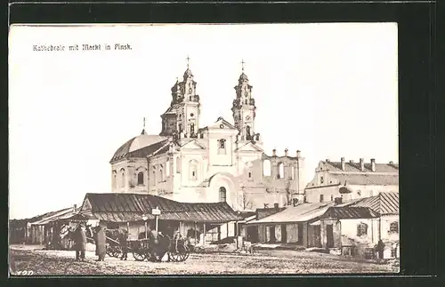 AK Pinsk, Kathedrale am Markt