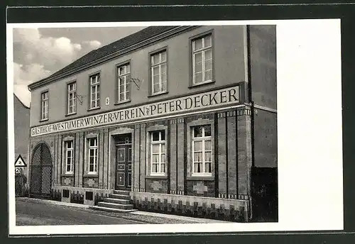 AK Westum a. Rhein, Gasthaus & Weinhandlung Decker