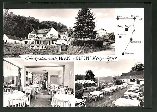 AK Berg-Agger im Aggertal, Café-Restaurant "Haus Helten" mit Terrasse