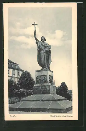 AK Fulda, Blick zum Bonifacius-Denkmal