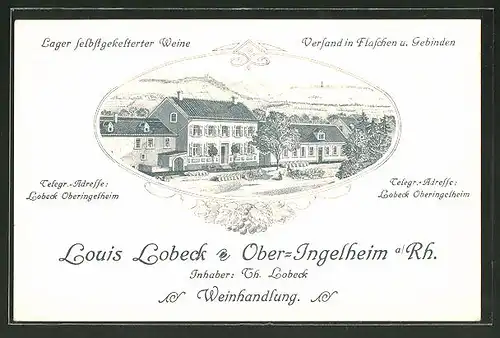AK Ober-Ingelheim a. Rhein, Weinhandlung Louis Lobeck