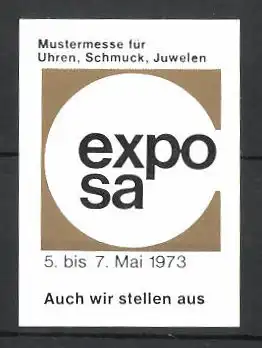 Reklamemarke Salzburg, Mustermesse für Uhren, Schmuck und Juwelen 1973