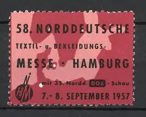 Reklamemarke Hamburg, 58. Norddeutsche Textil- und Bekleidungsmesse 1957, Messelogo