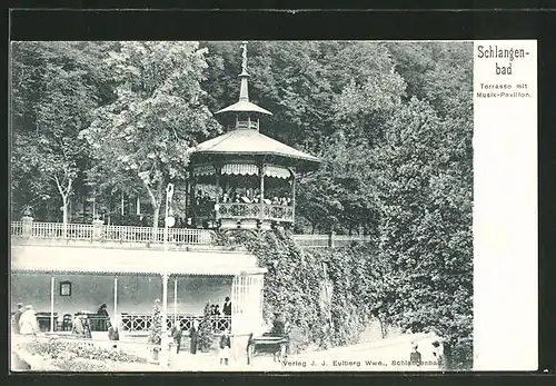 AK Schlangenbad, Terrasse mit Musik-Pavillon