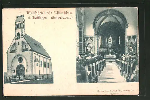 AK Löffingen i. Schwarzwald, Wallfahrtskirche Witterschnee mit Innenansicht