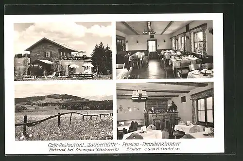 AK Birkland / Oberbayern, Cafe-Restaurant Zauberhütte, verschiedene Ansichten
