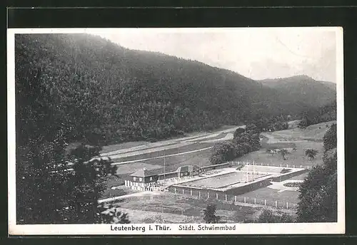 AK Leutenberg i. thür., Blick auf das städt. Schwimmbad