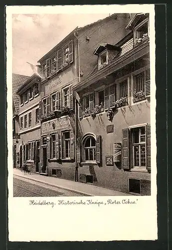 AK Heidelberg, historische Kneipe Gasthaus Roter Ochse