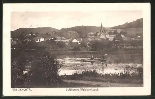 AK Waldbreitbach, Ortsansicht vom Ufer aus gesehen