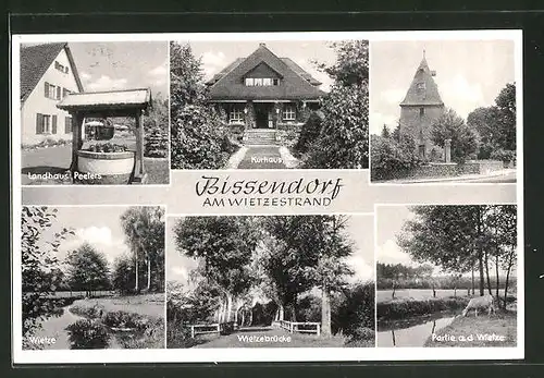 AK Bissendorf am Wietzestrand, Kurhaus, Landhaus Peeters, Kirche und Wietzepartie